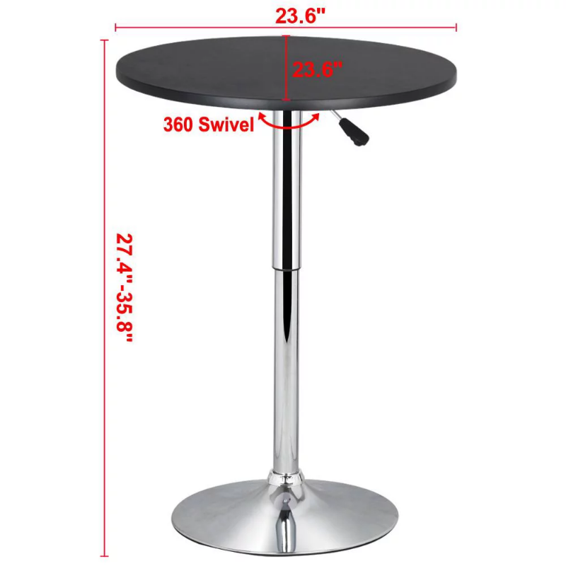 Table de Bar Ronde Moderne Réglable pour l'Intérieur, Résistante à la Percussion, 360