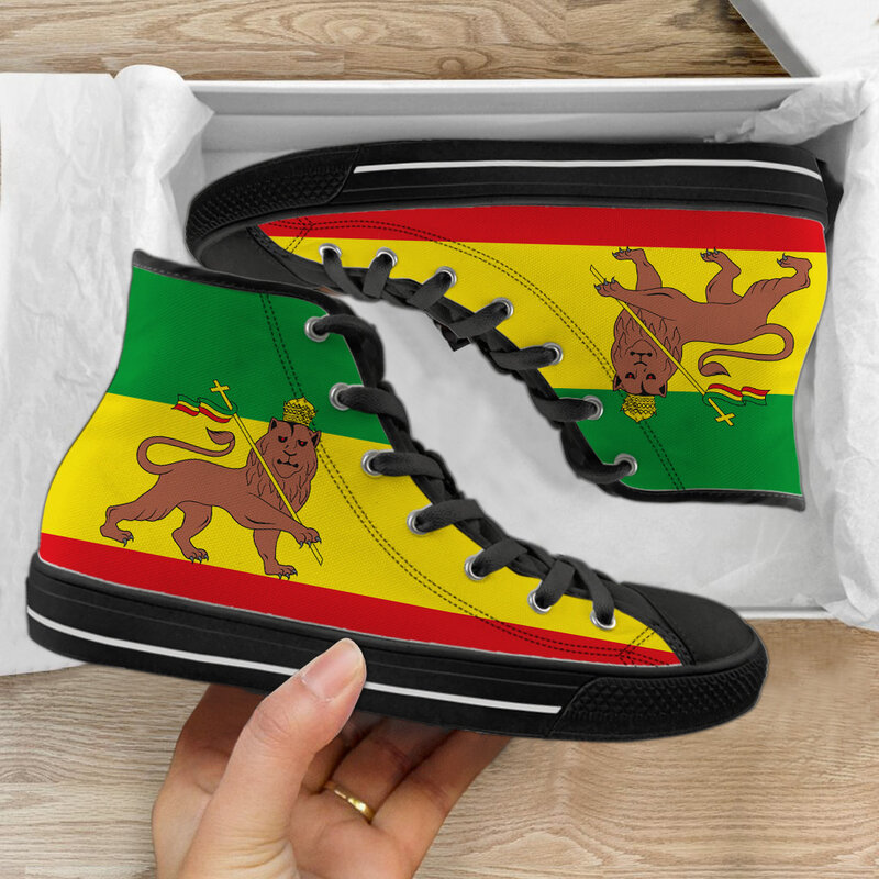 Giamaica Reggae Lion Casual Lace Up Sneakers per donna donna traspirante High Top scarpe vulcanizzate Zapatos De Mujer