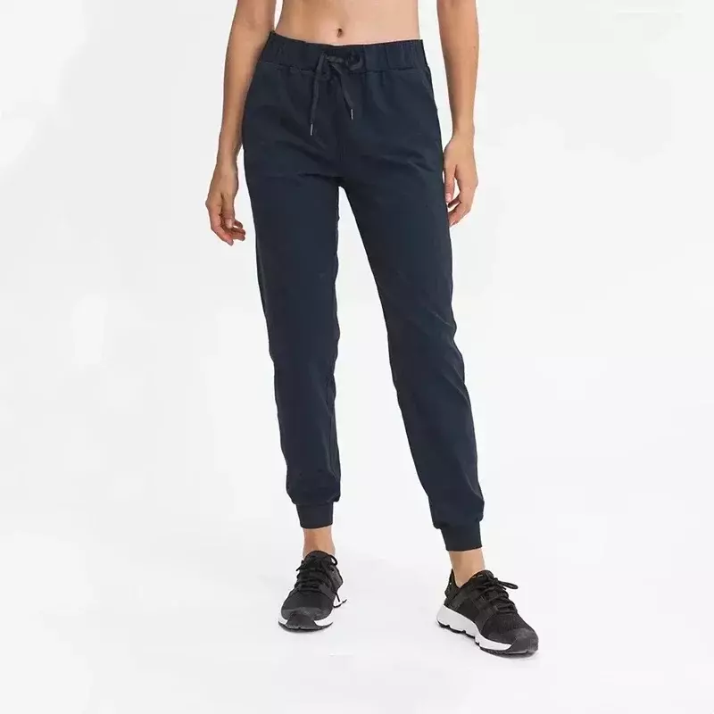 Lulu pantaloni da Yoga da donna tessuti elasticizzati pantaloni sportivi da jogging Fitness da allenamento larghi con tasche laterali pantaloni mimetici alla caviglia
