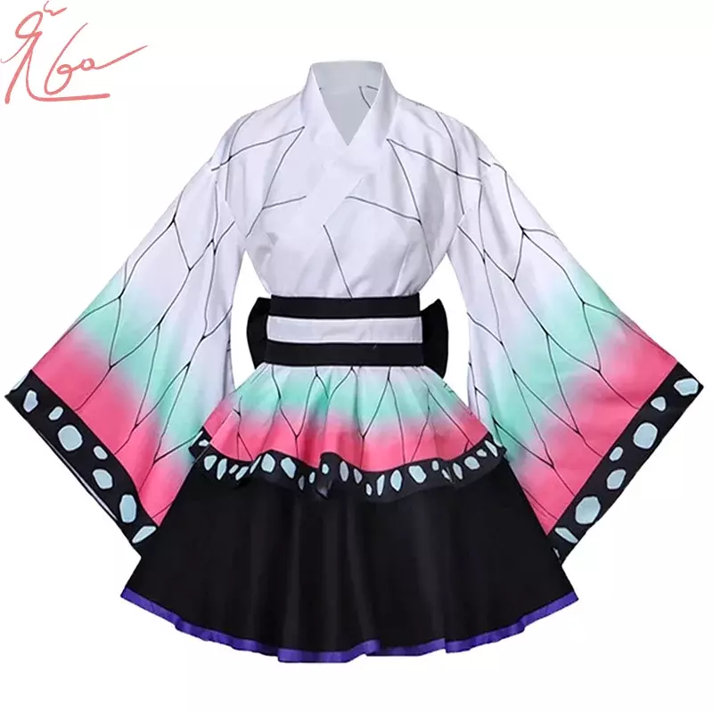 Maid Dress Anime Kimono Cosplay Full Set Uniform Shirt Woman Kamado Nezuko Kochou Shinobu Kanao Tanjiro