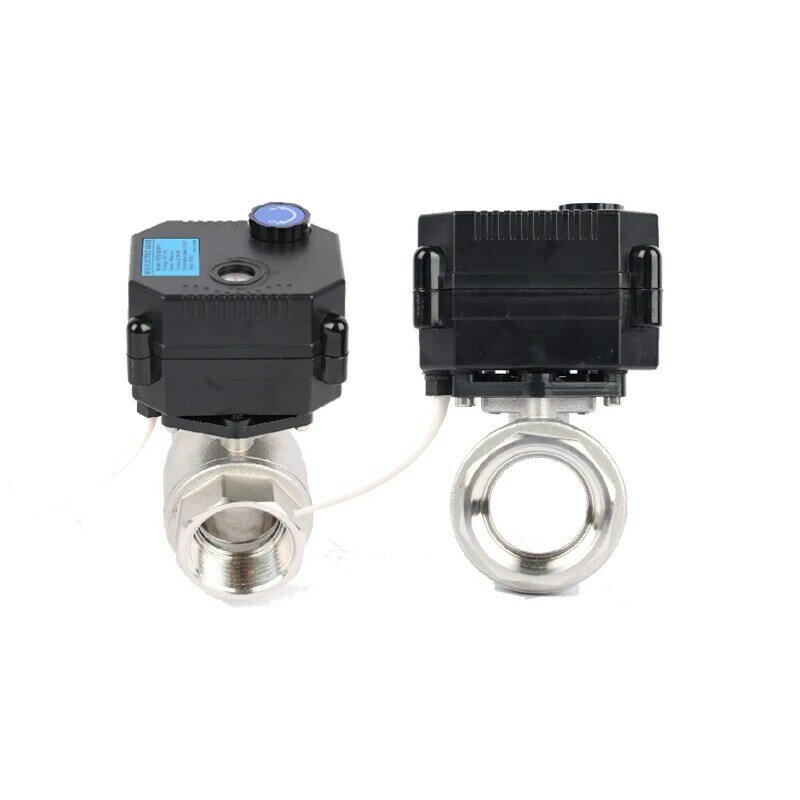 DN25 2 Way Stainless Steel 24v 12V DC Mini Electric Motorized Control Flow True Union Ball Valve With IP67 Rated