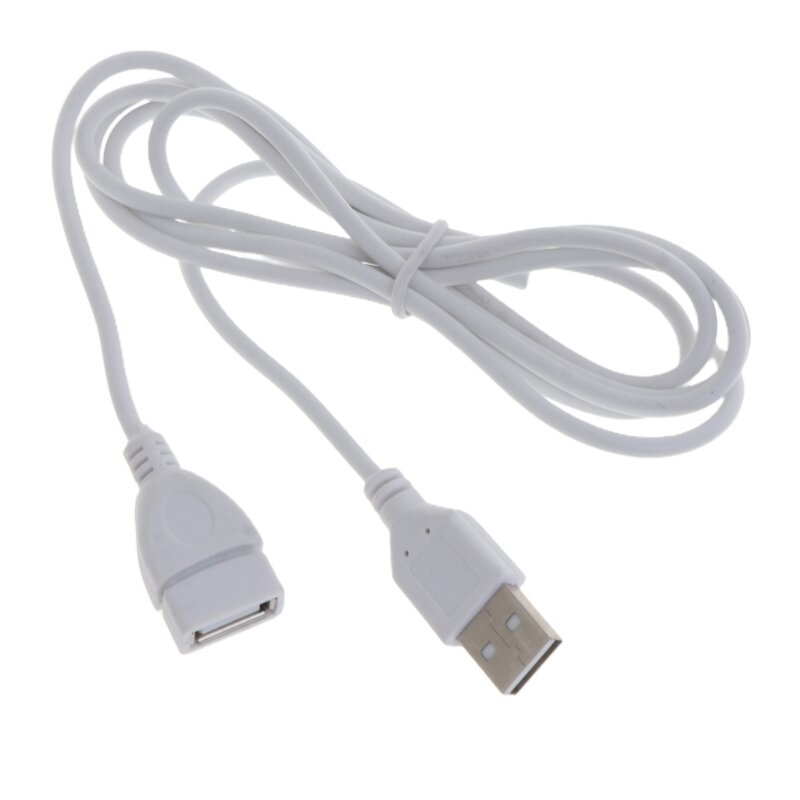 Nowy biały przedłużacz kabla USB przewód męski na żeński 1,5 stóp