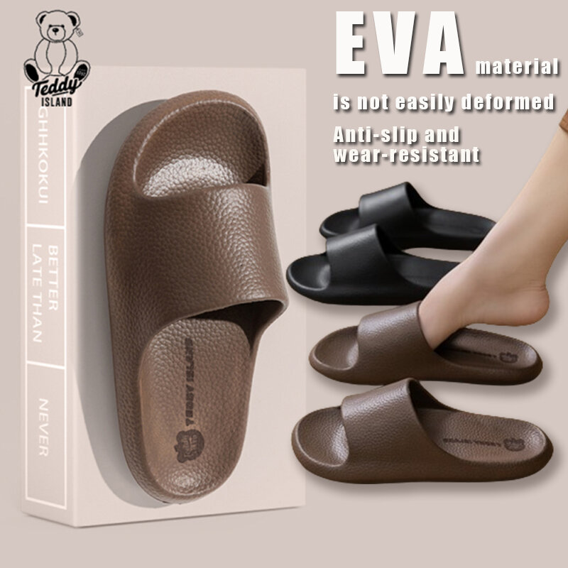 รองเท้าแตะสำหรับผู้ชายใหม่, วัสดุ EVA กันลื่นพื้นนุ่มกันลื่นรองเท้าแตะคู่สำหรับผู้หญิงในร่มและกลางแจ้งในฤดูร้อน2024