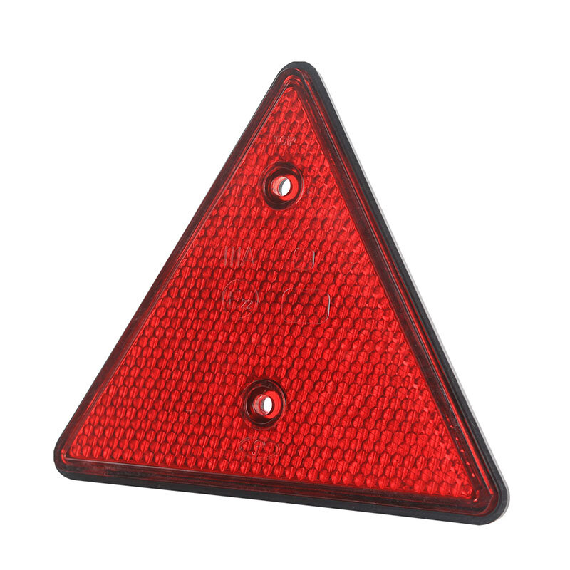 KOOJN 4 pezzi semirimorchio raccolta centrale riflettore triangolare riflettente posteriore segnale di avvertimento triangolare in plastica perforata
