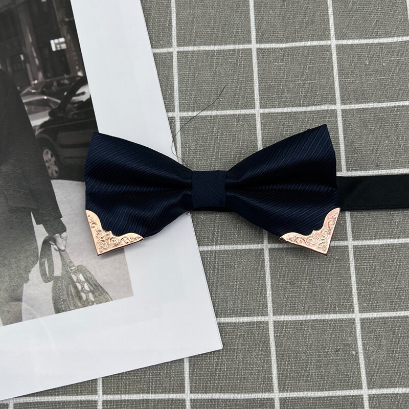 Мужское однотонное черное винное строгое платье, свадебные галстуки-бабочки для мужчин, повседневный металлический галстук-бабочка с бантом, банкетный платок