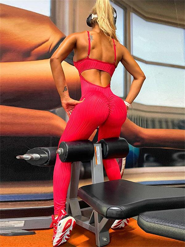 Picante-Estilo desportivo feminino personalizado bodysuit com padrão de abacaxi, oco, sexy, sem encosto, cintura alta, Yoga Fitness Pants, moda