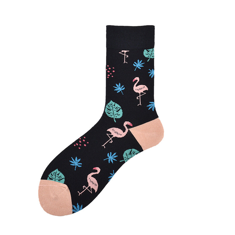 Calcetines cortos de algodón para hombre y mujer, medias con dibujos animados de aguacate, flamenco, Kawaii, animales, cálidos, divertidos, novedad