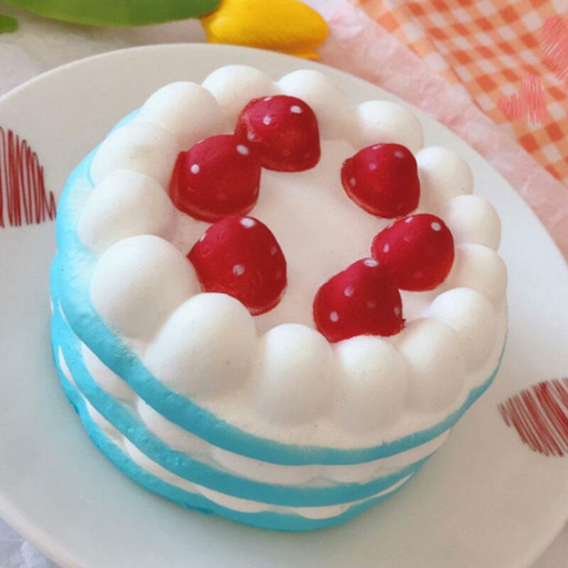 Kawaii Cake Slow Rising Stress Relief Squeeze Toys For Kids PU Soft Decompression Toy Simulated Food Cake Squeeze Toy G0M2