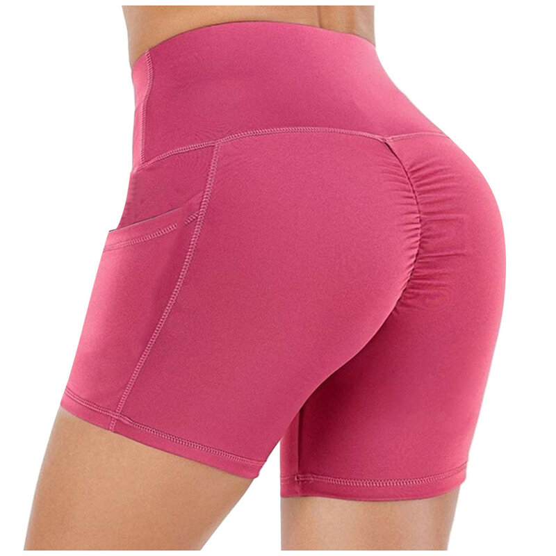 Yoga leggings elásticas de cintura alta para mulheres, booty butt lifting, calças sem costura, controle de barriga, push up, curto, esporte