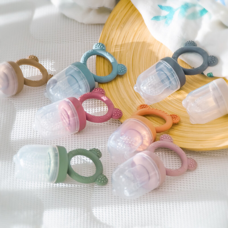Baby Pacifier Fruit Feeder With Cover Silicone Newborn Nipple Fresh Fruit Food Vegetable Feeding Soother Baby Teether Toys