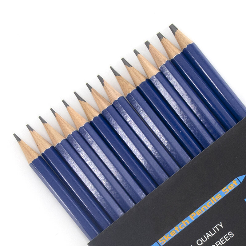 Premium 14/37pcs matite da disegno in grafite Set di schizzi Kit 4H-12B matita per schizzi 16 fogli quaderno per schizzi forniture artistiche per la scrittura