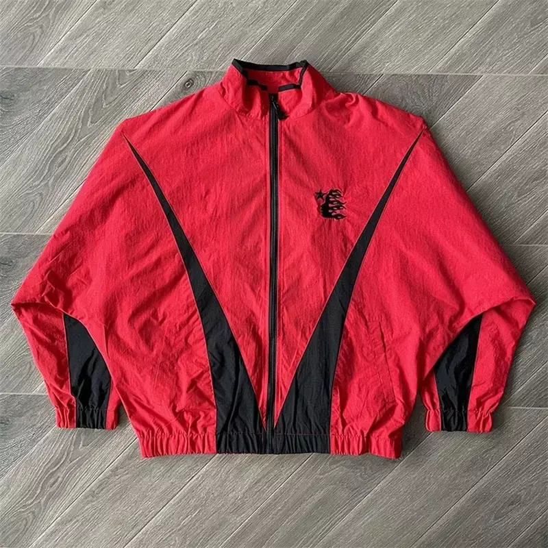 2024ss Oversized Jacket Men Women 1:1 Best Quality Embroidered Logo Red Jacket