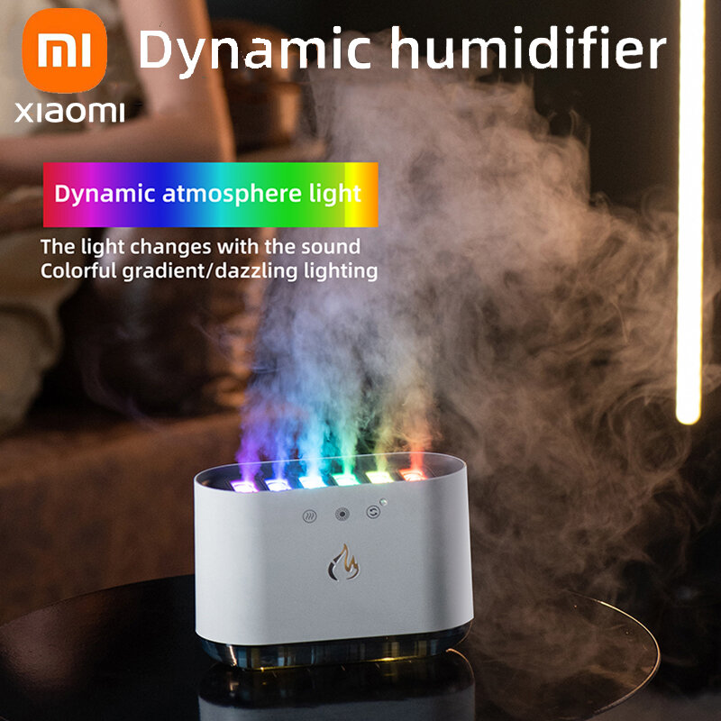 2024 Xiaomi Dynamic Ultrasonic Humidifier 6 Spray Atomizing Humidifiers Voice-Control Humidifier with 7 Colors Light for Party