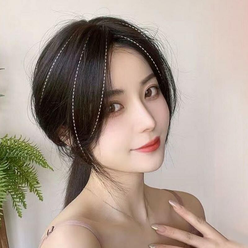 Natural Women Hair Bangs Side Fringe 3D Middle Part False Bangs Clip-in 3D French Bangs Forehead Hair Extensions Hairpieces