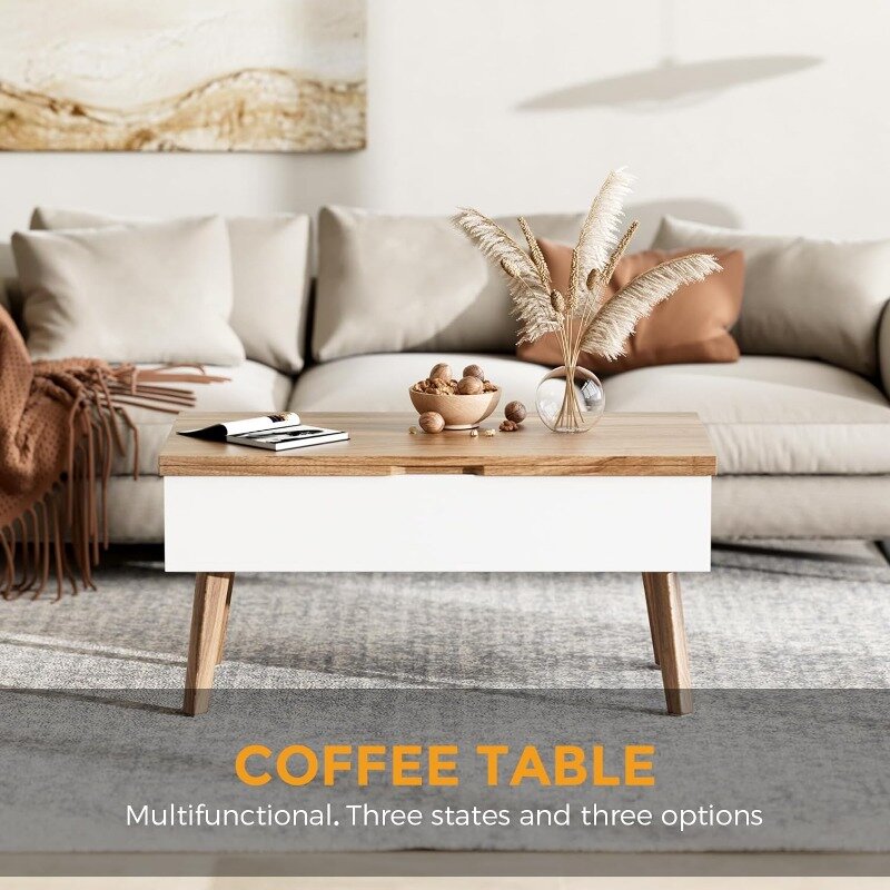 3 in 1 리프트 탑 커피 테이블, 10 분 설치 다기능 커피 테이블, 커피 테이블 식탁 변환