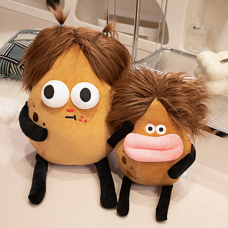 Creative Funny Diy Hairstyle Cute Potato Humanoid Dolls Cartoon Stuffed Soft Kids Plush Toy Sofa Pillow for Girls Kids Xmas Gift