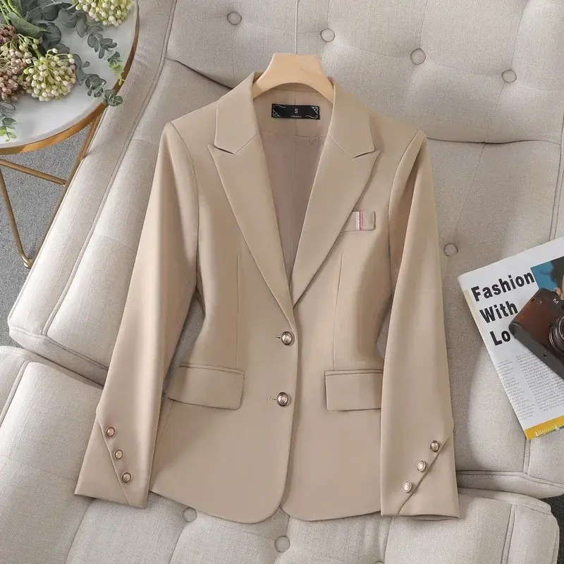 Хлопковый женский костюм, Блейзер, 1 шт., Женская куртка, Весенняя Офисная Женская одежда для работы, модное пальто для девушек, высококачественное платье для выпускного вечера