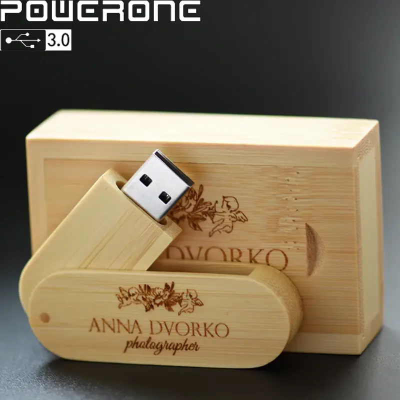 Caixa de madeira USB 3.0 Flash Drives, logotipo personalizado gratuito Pendrive, Presentes criativos, U Disco, Memory Stick, 16GB, 8GB, 32GB, 64GB, 128GB, atacado