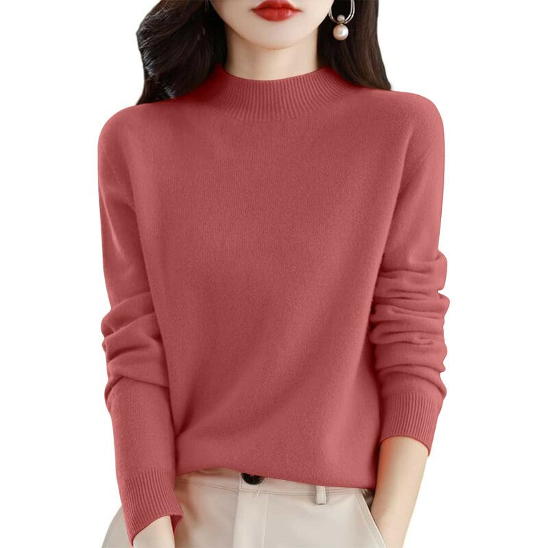 Suéter básico de cuello redondo para mujer, Jersey cálido e informal, moda coreana, Primavera, 2024