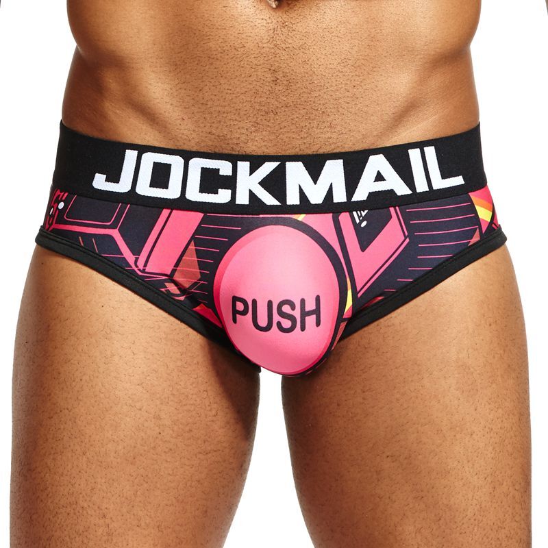 JOCKMAIL-Ropa interior sexy gay para hombre, bragas de seda de hielo con estampado divertido, 21 patrones, cueca, pantalones cortos de diseño