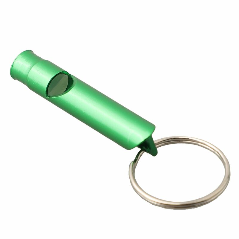 Caminhadas Keychain Whistle para treinamento ao ar livre, liga de alumínio, Pet Survival, Aves, Animais Distress, 45*8mm