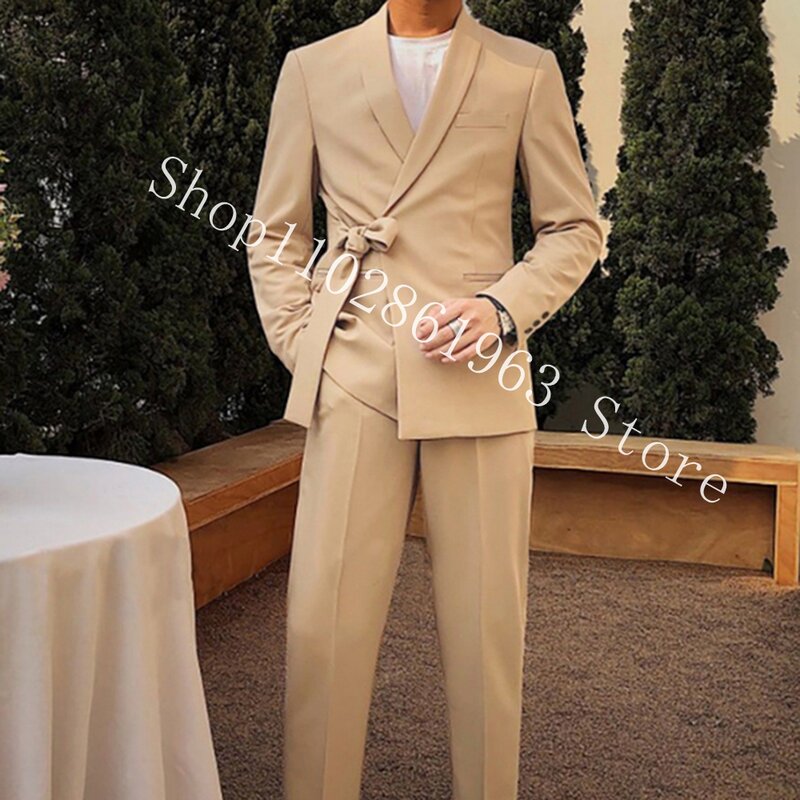 Traje de Blazer y pantalones para hombre, traje ajustado de 2 piezas, ropa de novio, esmoquin de boda, novedad
