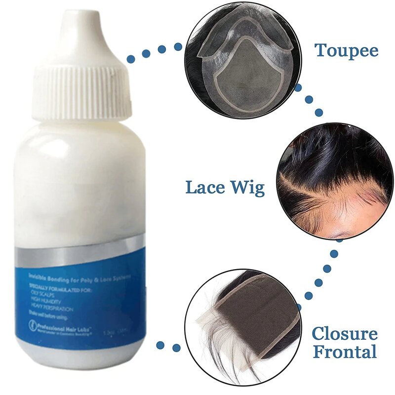 Pegamento de encaje impermeable para peluca, adhesivo Invisible de unión de cabello para tupé, cierre Frontal, reemplazo de cabello, fantasma + removedor
