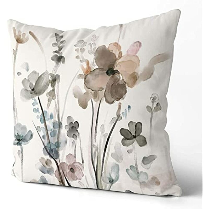 Flower Throw Pillow Covers Flowers Pillow Cushion Cases Modern Decorative Square Pillowcases for Sofa Couch Bedroom Living Room