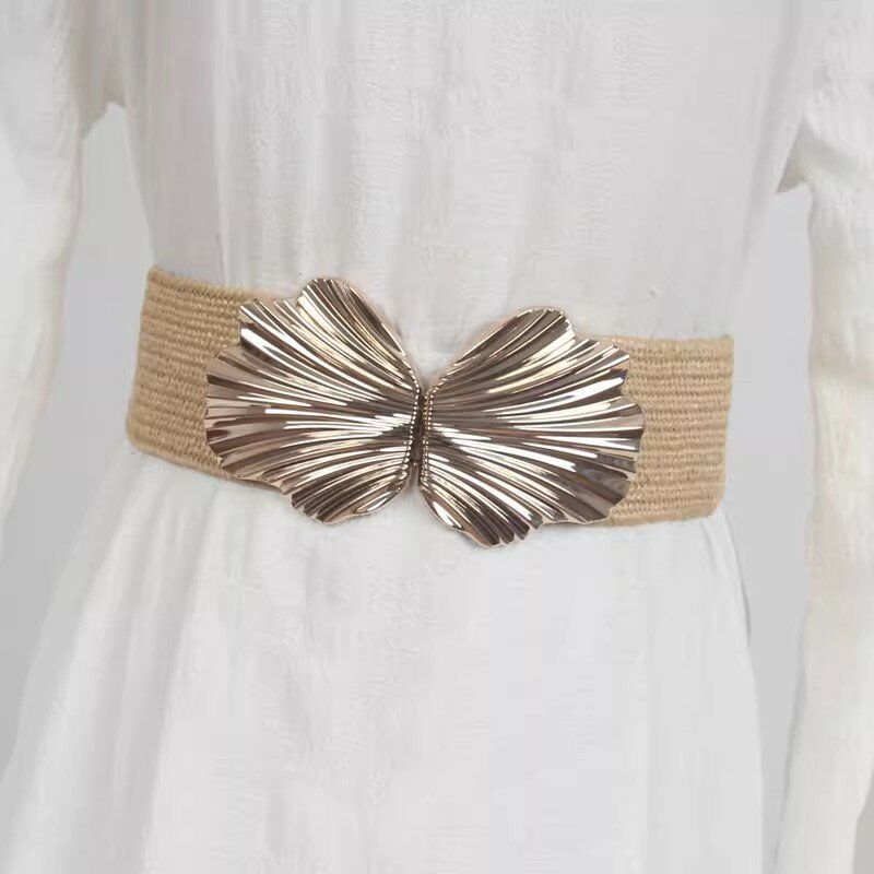 Women's Fashion Knitted Elastic Corset Female Cummerbund Coat Waistband Dress Decration Wide Belt  J260