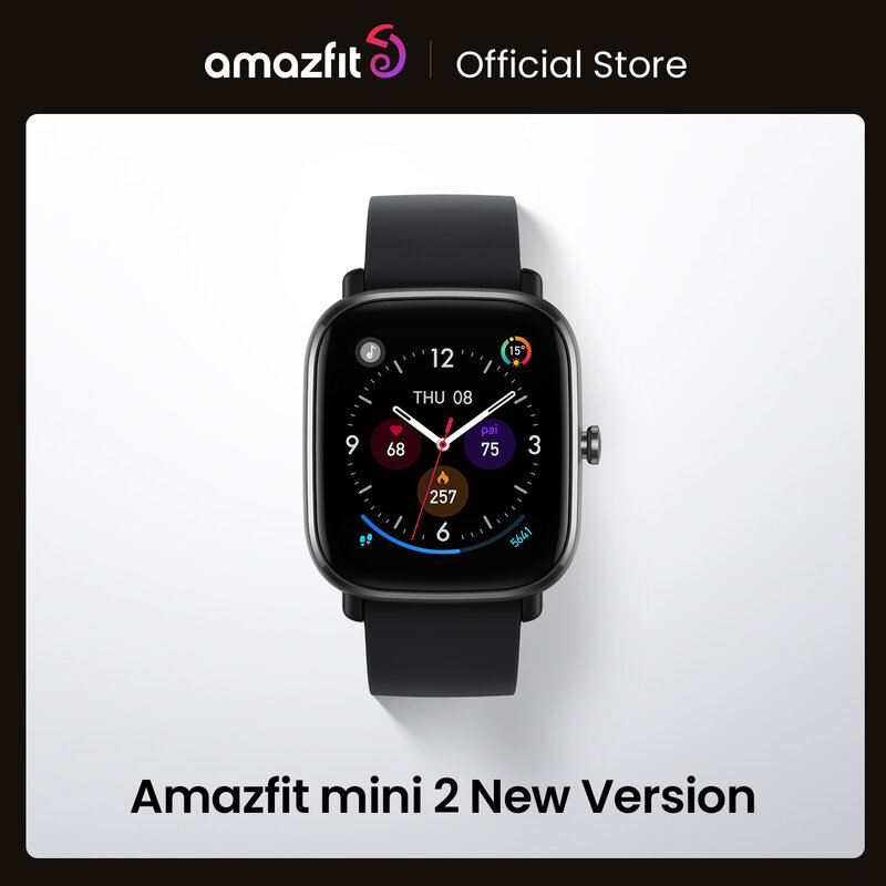 [새 버전] Amazfit GTS 2 mini Smartwatch 68 + 스포츠 모드 수면 모니터링 스마트 워치 iOS 용 Android 용 Zepp App