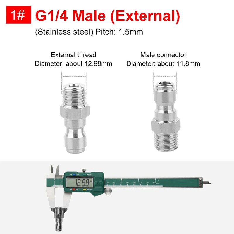 Hogedrukreiniger Adapter Messing Connector Kit 1/4 Snelle Ontkoppeling M14 M22 Mannelijke Vrouwelijke Koppeling Voor Auto Wassen Tuinslang Gereedschap