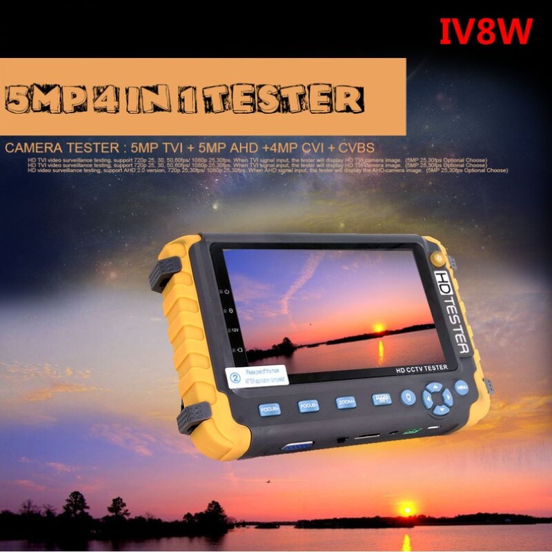 Nieuwe Verbeterde Iv 8S Iv 8W 5 Inch Cctv Tester Monitor 8mp Tvi Ahd Cvi Cvbs Security Camera Tester Ondersteuning Ptz Audio Vga Hdmi Ingang