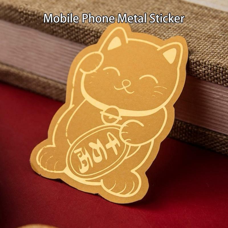 1PC Lucky Cat Mobile Phone Decoration Stickers Lucky Cats DIY Decoration Self-adhesive Patch New Year Sticker