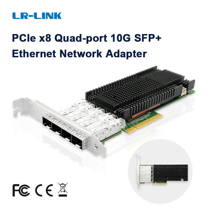 LR-LINK 1024pf 10gb pci-e nic placa de rede, com intel 82599es chipset, quad sfp + porto, pci express ethernet lan adaptador