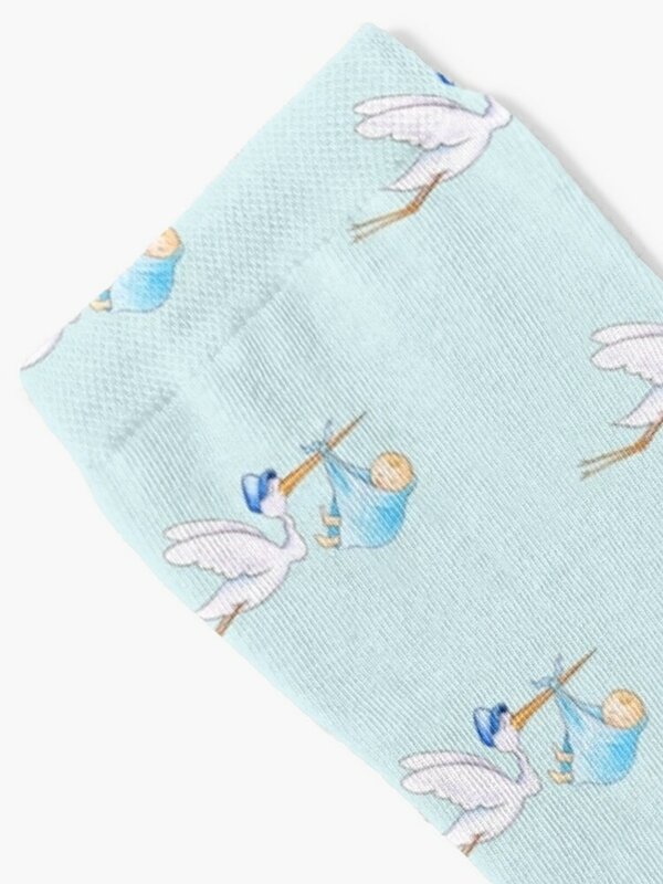 Подарочные Милые причудливые акварельные носки с аистом для маленьких мальчиков, высокие женские носки
