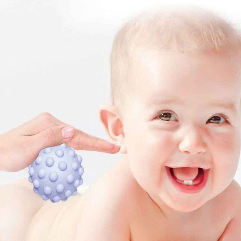 IkSet-Jouet de bain mentaires oriel pour bébé, balle de massage texturée, toucher de la main, développement des sens tactiles, 6 pièces