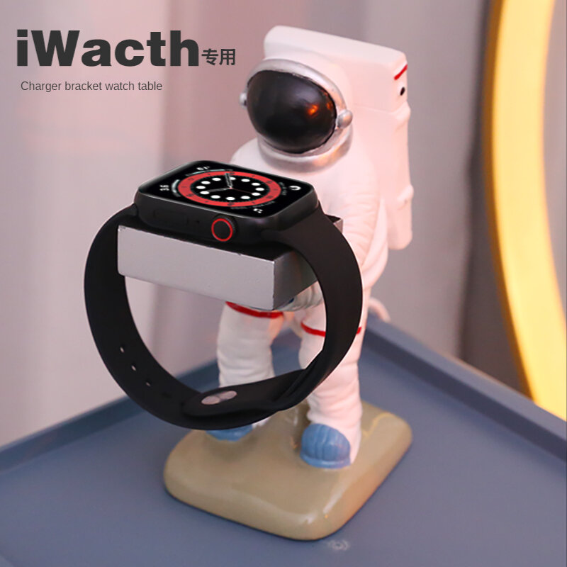 Apple Watch Charger Stand Display, Suporte De Astronauta Criativo, Base iWatch, Rack De Armazenamento De Mesa, Organizador De Plexiglass Spaceman