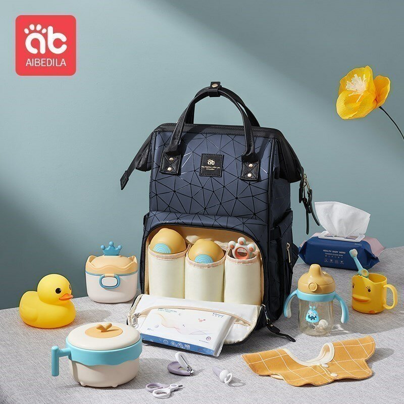 Модная и высококачественная водонепроницаемая сумка AIBEDILA для мамы, вместительные принадлежности для беременных женщин, рюкзаки для младенцев