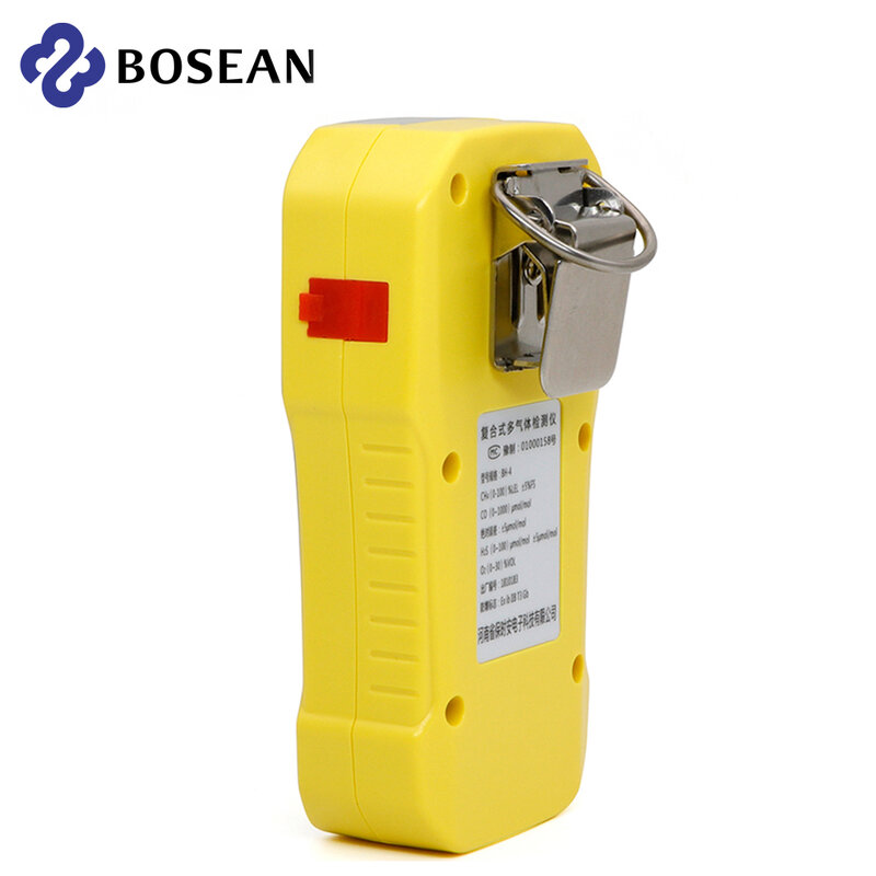Bosean Multi Gasdetector Gas Meter O2 H2S Co Lel 4 In 1 Zuurstof Waterstofsulfide Koolmonoxide Brandbaar Gas lek Detector