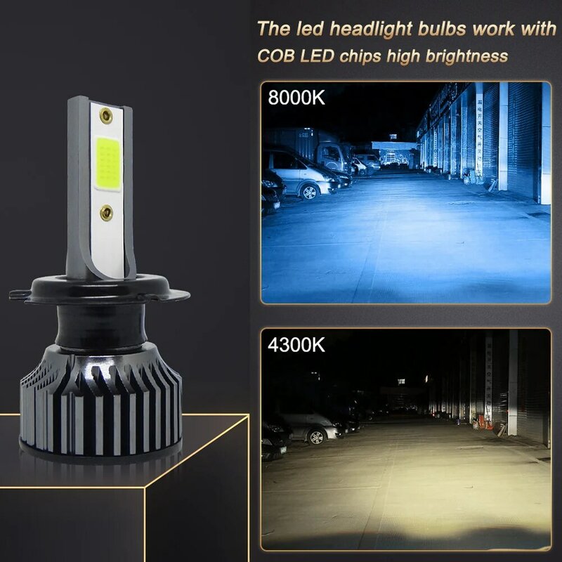Equippments For H1 H3 H4 High Quqlity 9005 9006 Auto LED Headlights Car Light 36W 6000LM 8000K 9V-36V COB IP68