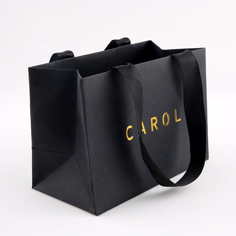 Prodotto personalizzato, sacchetto di carta di lusso BTO stampa personalizzata Logo vari sacchetti della spesa in carta colorata con manico per s