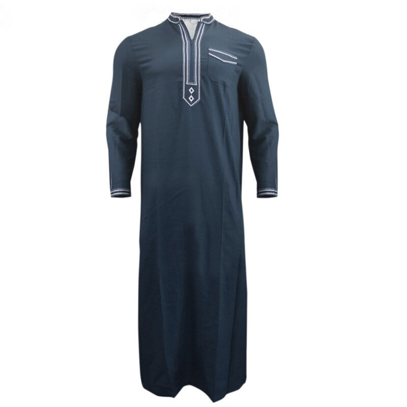 Новинка 2024, абайя, мусульманская Мужская одежда, мусульманские модные платья, мужские однотонные рубашки, арабское платье, этническая Мужская мусульманская одежда в подарок
