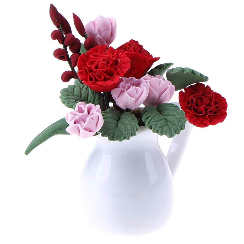 1/12 casa delle bambole in miniatura pianta in vaso Mini piante verdi modello di fiore per la decorazione bjd accessori per la casa delle bambole