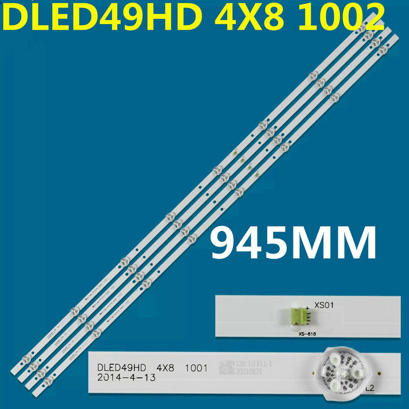 5Kit=20pcs 945MM LED Backlight Strip 8 Lamp For DLED49HD 4X8 1002 1003 1004