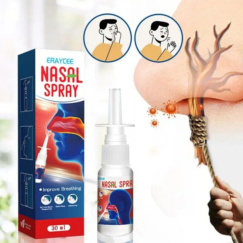Spray Nasal a base de hierbas, Spray Nasal Natural para reducir los ronquidos, limpieza Nasal, respiración buena y sueño cómodo, 30ml