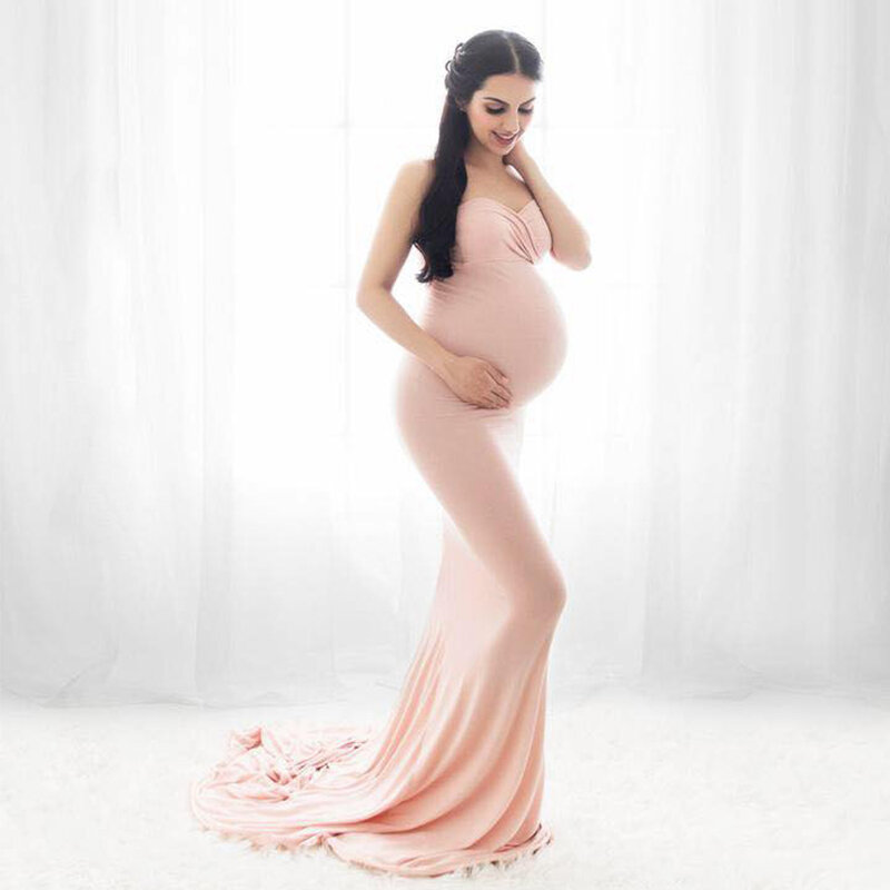 Платья для беременных для фотосессии платья для беременных женские летние элегантные с открытыми плечами пикантное облегающее длинное пла...