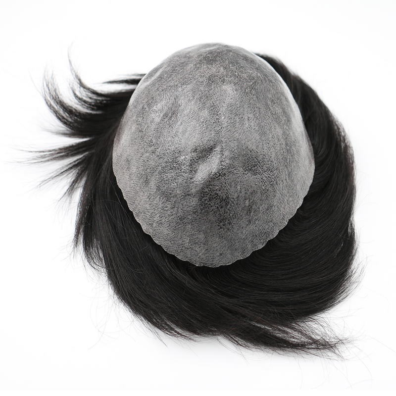 Peruka męska 100% prawdziwe ludzkie włosy indyjska 0.10-grubość 0.12 130% gęstość skóry męska peruka do włosów