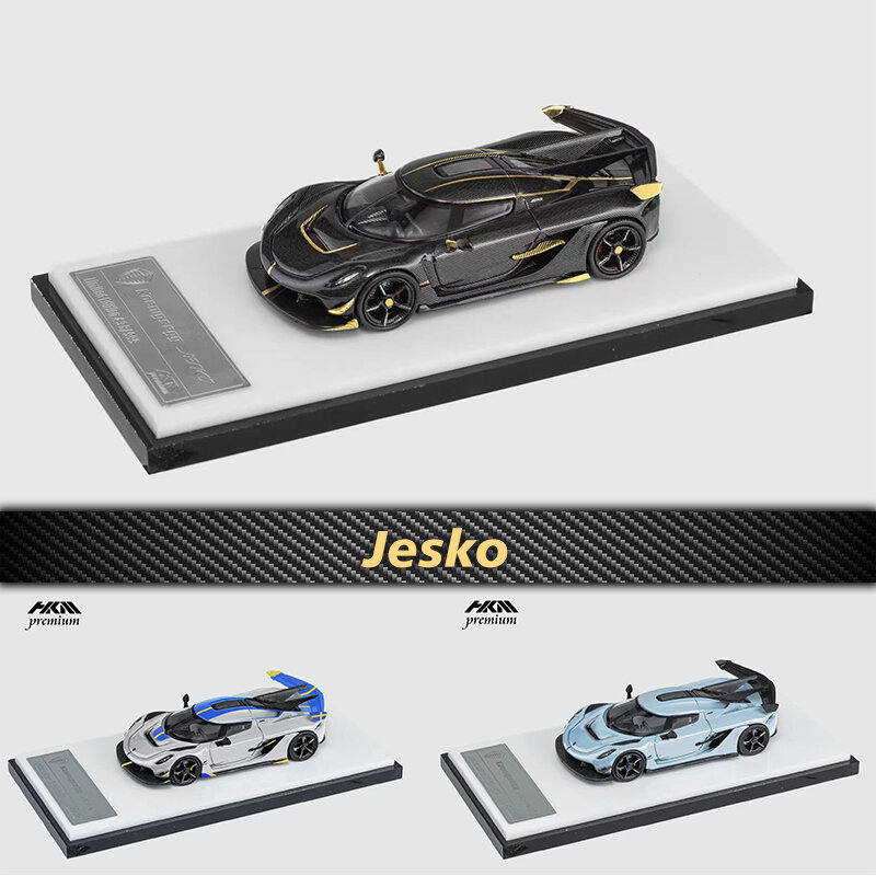 Vorverkauf hkm 1:64 Jesko Angriff Premium Gletscher Silber Blau Carbon Gold Druckguss Diorama Auto Modell Sammlung Miniatur Spielzeug