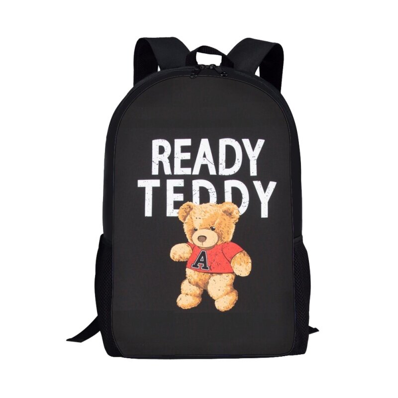 Cute Mini Bear Printing Backpack Kids Bookbag Women Men Casual Shoulder Backpack Student School Bag Teenager Storage Backpack