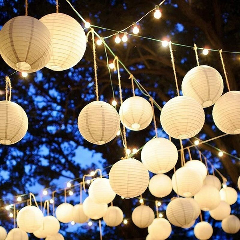30 Buah Bulat Kertas Lentera Dekorasi Pernikahan Bunga Bola Lampion DIY Menggantung Pompom Kerajinan Rumah Natal Perlengkapan Pesta Ulang Tahun